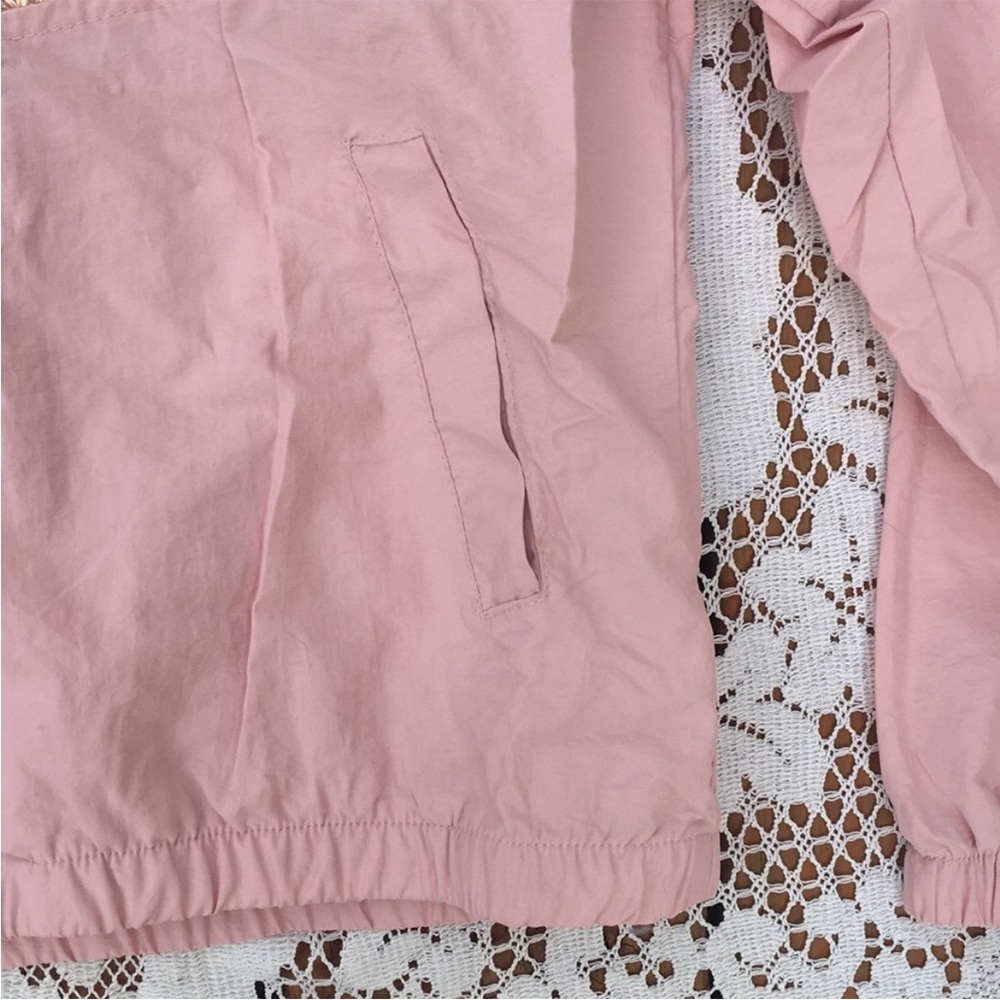 Ashley By 26 International Retro Hooded Windbreaker Pink Rose Gold Jacket - Picture 5 of 7